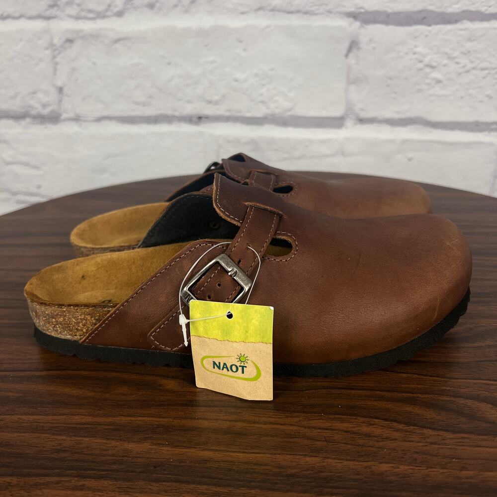NWT NAOT Women 7 Boho Minimalist Granola Girl Staple Leather Spring Slip On Clog - Picture 5 of 12